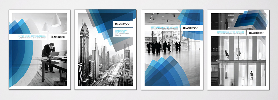 Printed collateral covers for financial services rebrand